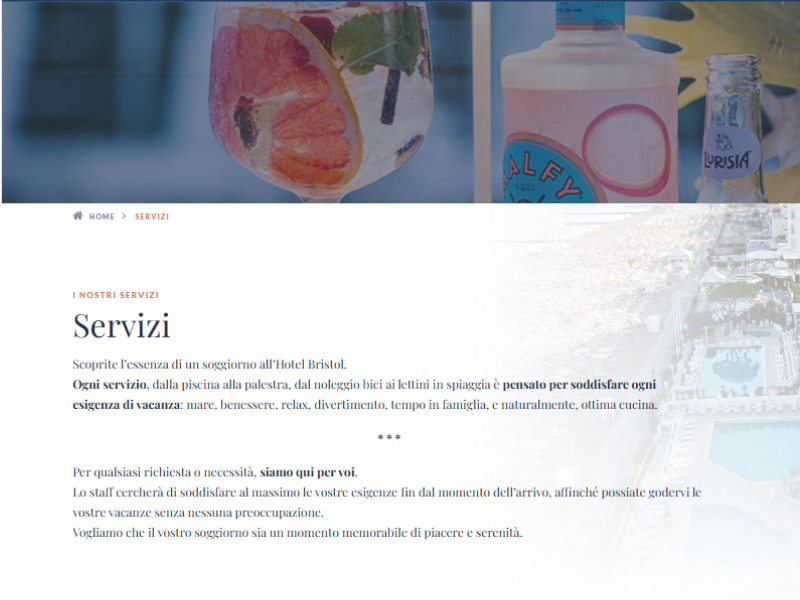 pagina servizi hotel bristol