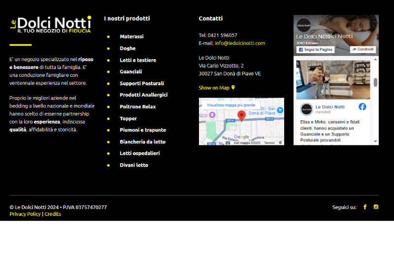 footer dolci notti