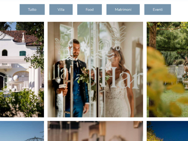 galleria fotografica del sito di villa o hara realizzato da mosaikoweb